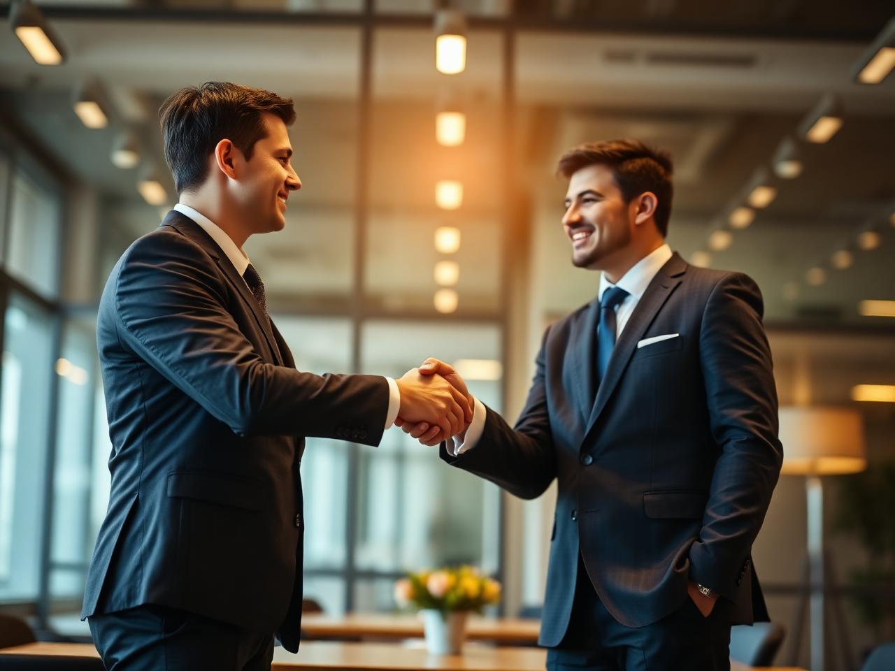 Parceria corporativa: aperto de mãos entre executivos
